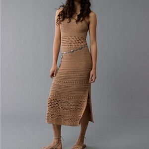 American Eagle Crochet Midi Dress with Scoop Neck Sold Out Online